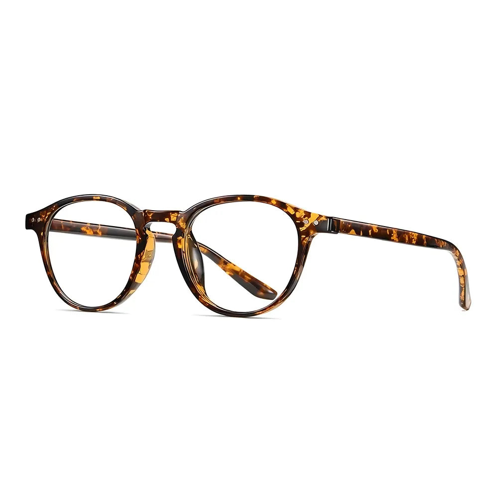 Rectangular blue-light glasses with tortoise frame, side angle — HARO Chamonix Mont Blanc