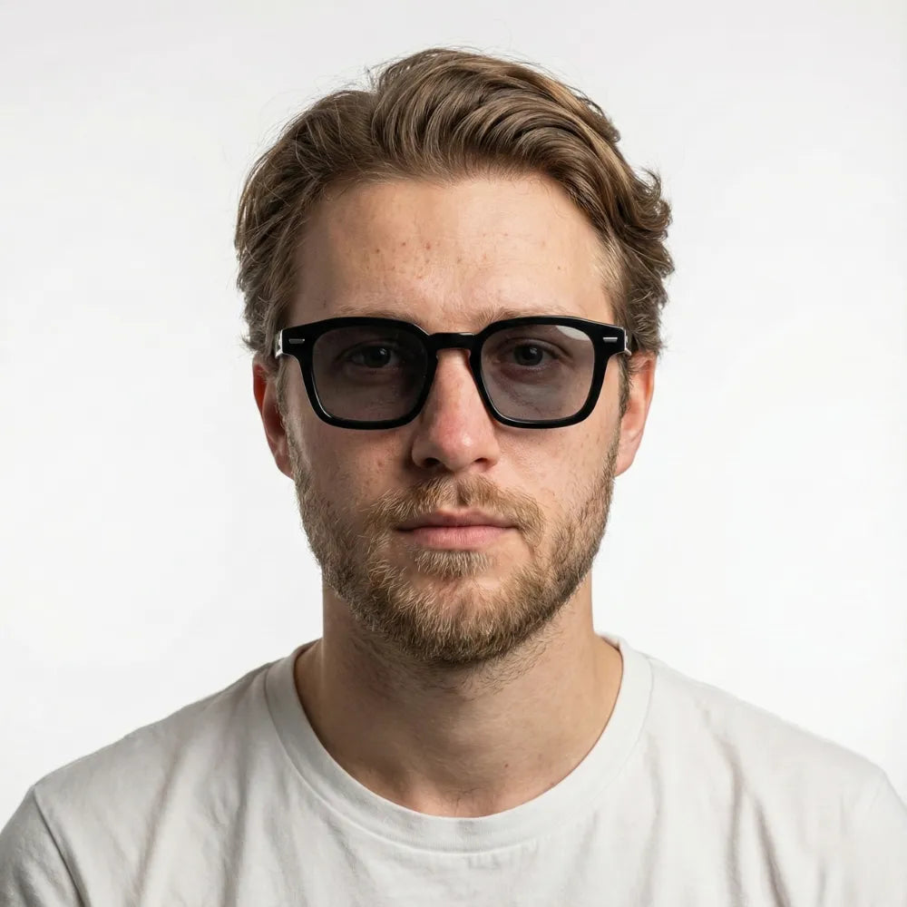 Square acetate sunglasses worn outdoors — HARO Positano Fornillo lifestyle