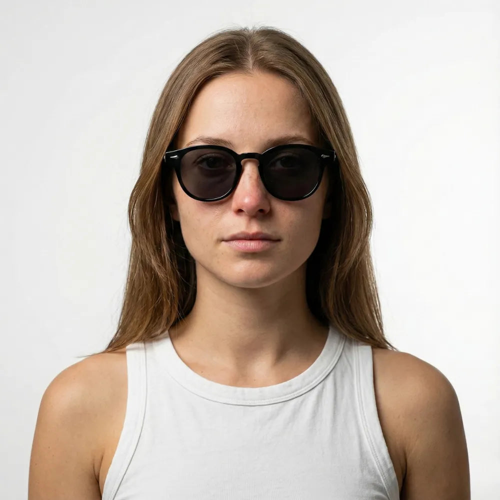 Small round acetate sunglasses by HARO Eyewear — Antibes 1923 editorial