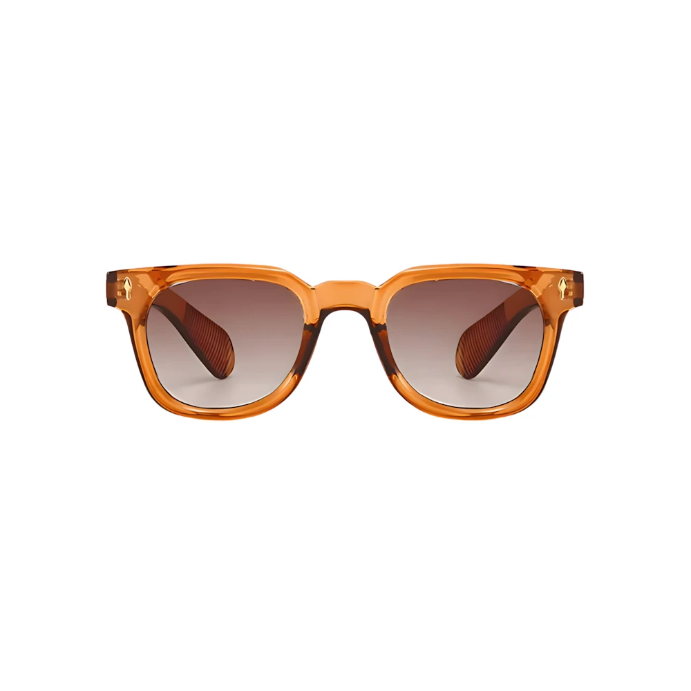 Wayfarer acetate sunglasses with orange frame and gradient lenses, front view — HARO Taormina 1955